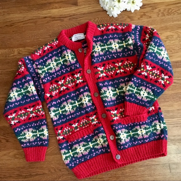 joseph anthony collection Sweaters - SOLD NWT Hand knitted wool chunky cardigan Nepal M